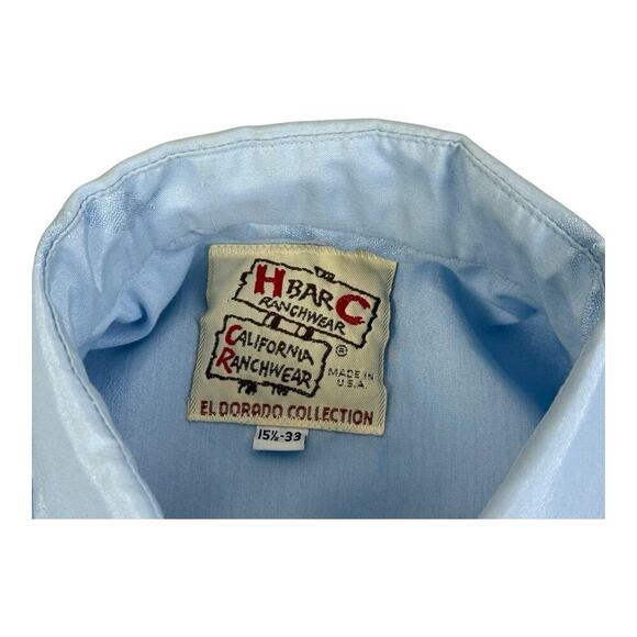 H Bar C Pearl Snap Rodeo Cowboy Eagle El Dorado Ranchwear Western Shirt 15.5 - Picture 13 of 14